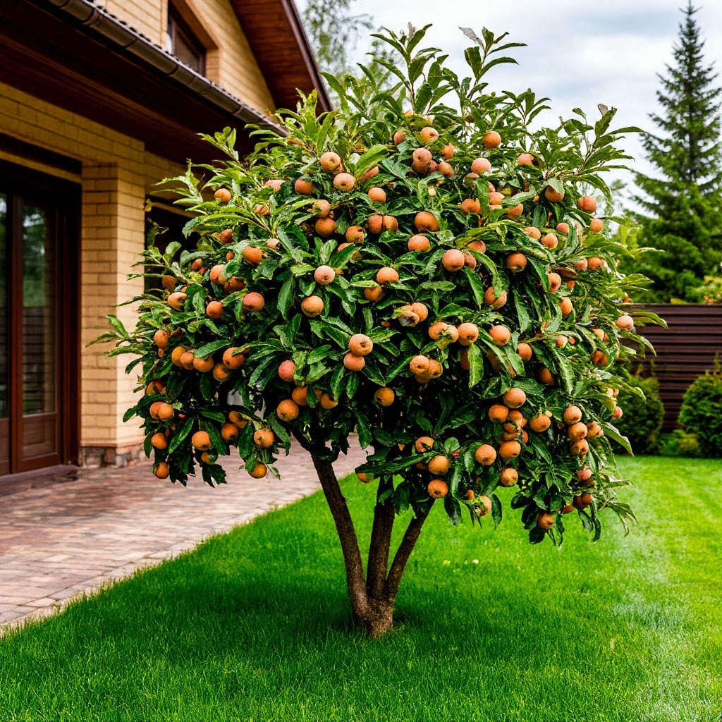 Мушмула в саду в Подмосковье
