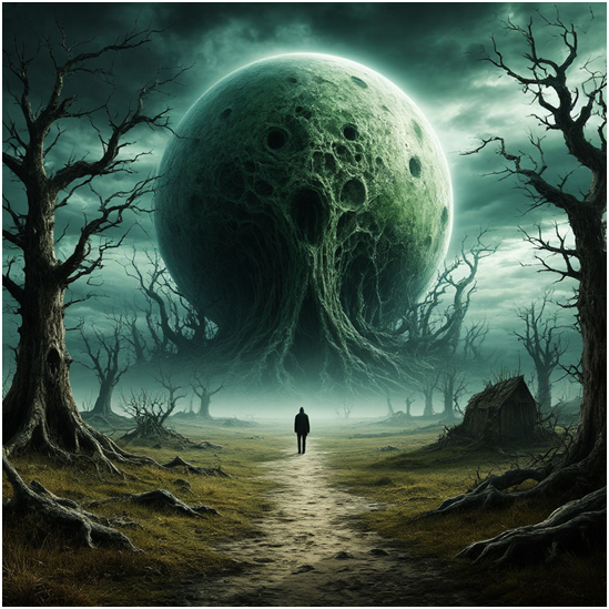 Сгенерировано ИИ- загробный, потусторонний, непонятный мир.