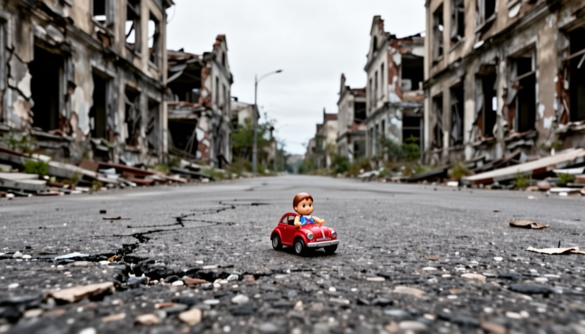 Иллюстрация заброшенный город