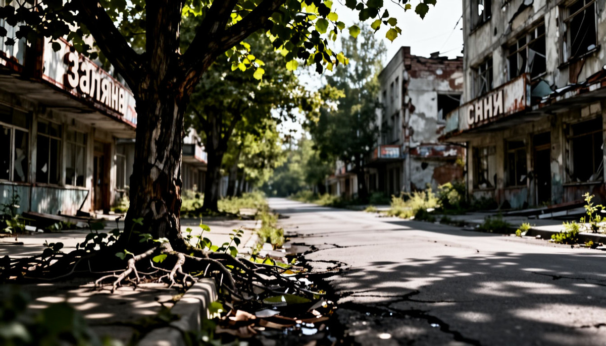 Иллюстрация общий план улиц Припяти