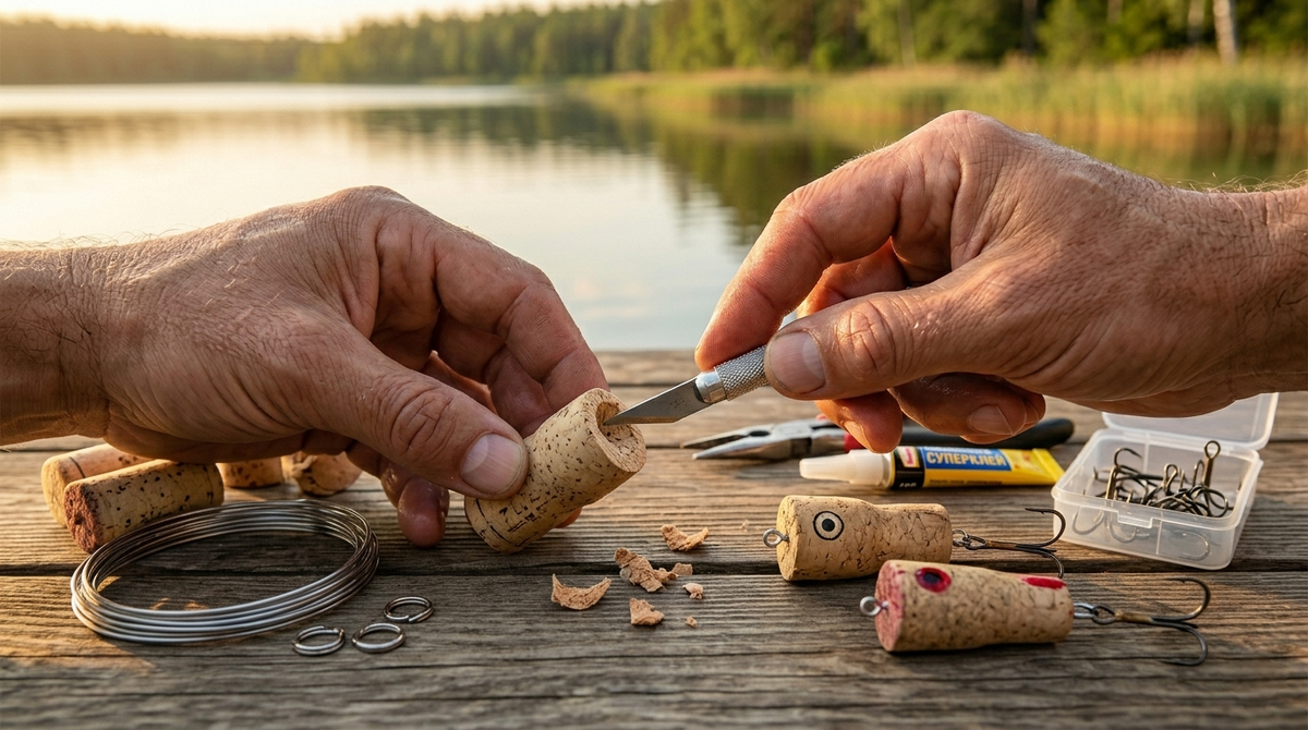 Воблер из пробки от бутылки