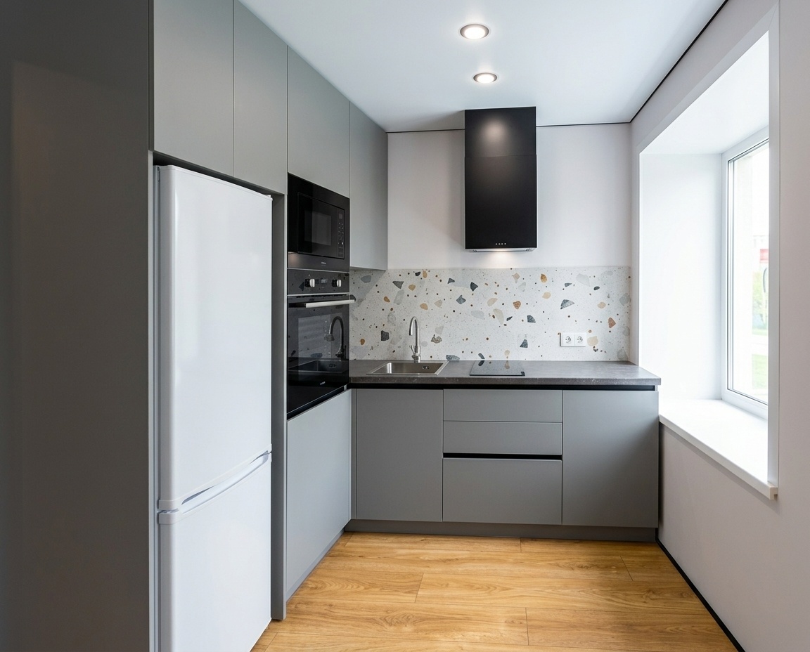 Вот та самая отличная кухня в хрущёвке, где уместилось всё!