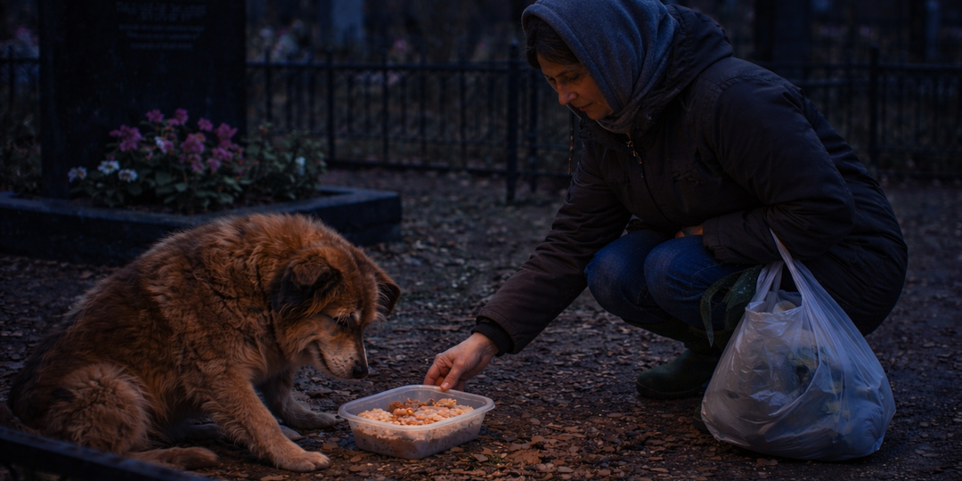 Каждый вечер на кладбище кто-то кормил старую собаку. Когда я узнал кто, смеяться расхотелось