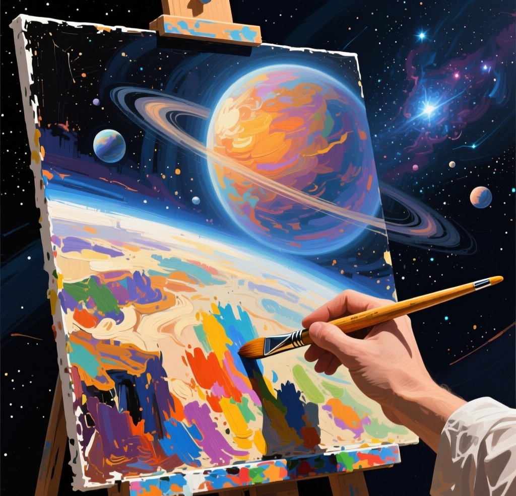 Планеты. Иллюстрация сгенерирована нейросетью