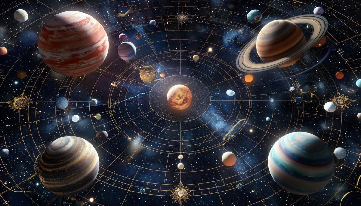 Планеты. Иллюстрация сгенерирована нейросетью
