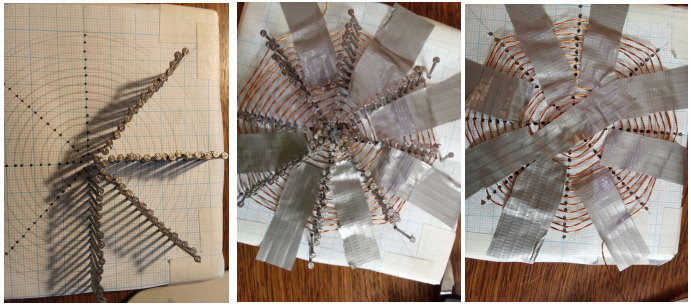 Технологическое приспособление для намотки излучателя и этапы его изготовления