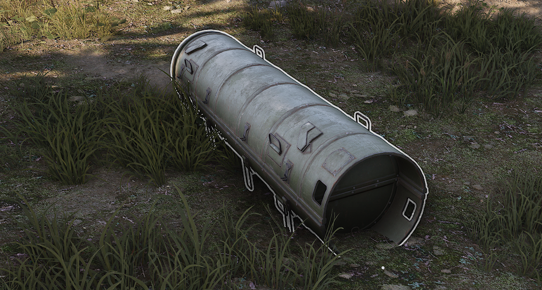 Сброшенный с воздуха контейнер