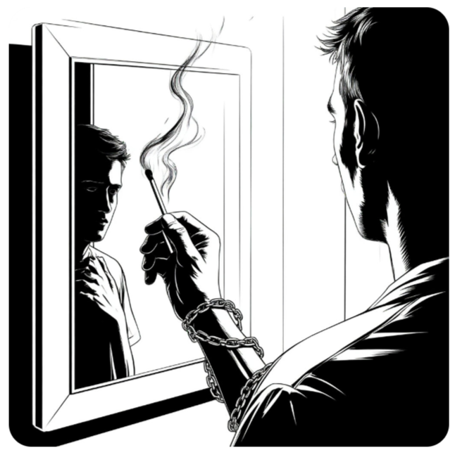 Друзья, существует распространённый миф: курильщик получает удовольствие. На поверку это самый изощрённый вид лжи, которую человек продаёт себе каждый день. Никотиновая зависимость — это про разрыв между реальностью и выдумкой.