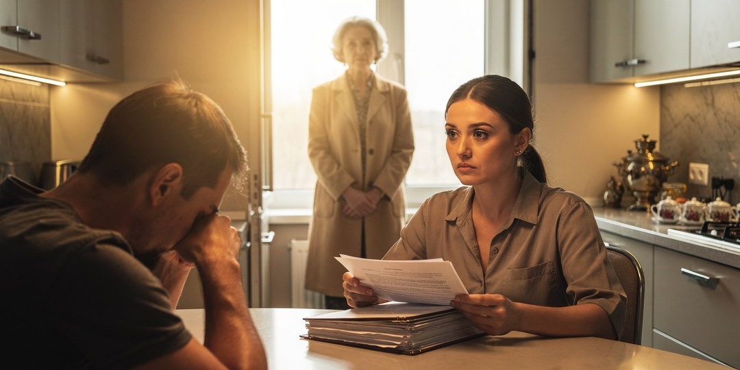 «Мама сказала, что так будет правильнее» — опустил глаза муж, а жена достала папку с чеками за три года