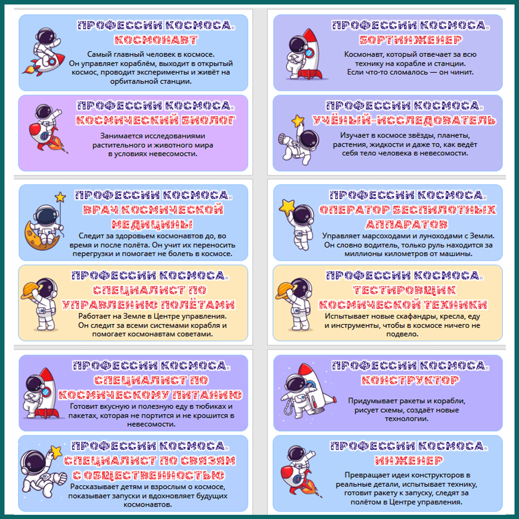 Космические профессии