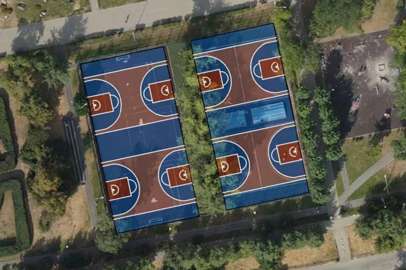    ЕАН. Новые баскетбольные площадки в парке им. Павлика Морозова