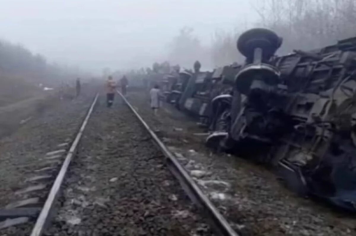    В сошедшем с рельсов поезде Москва — Челябинск ехали две группы детей