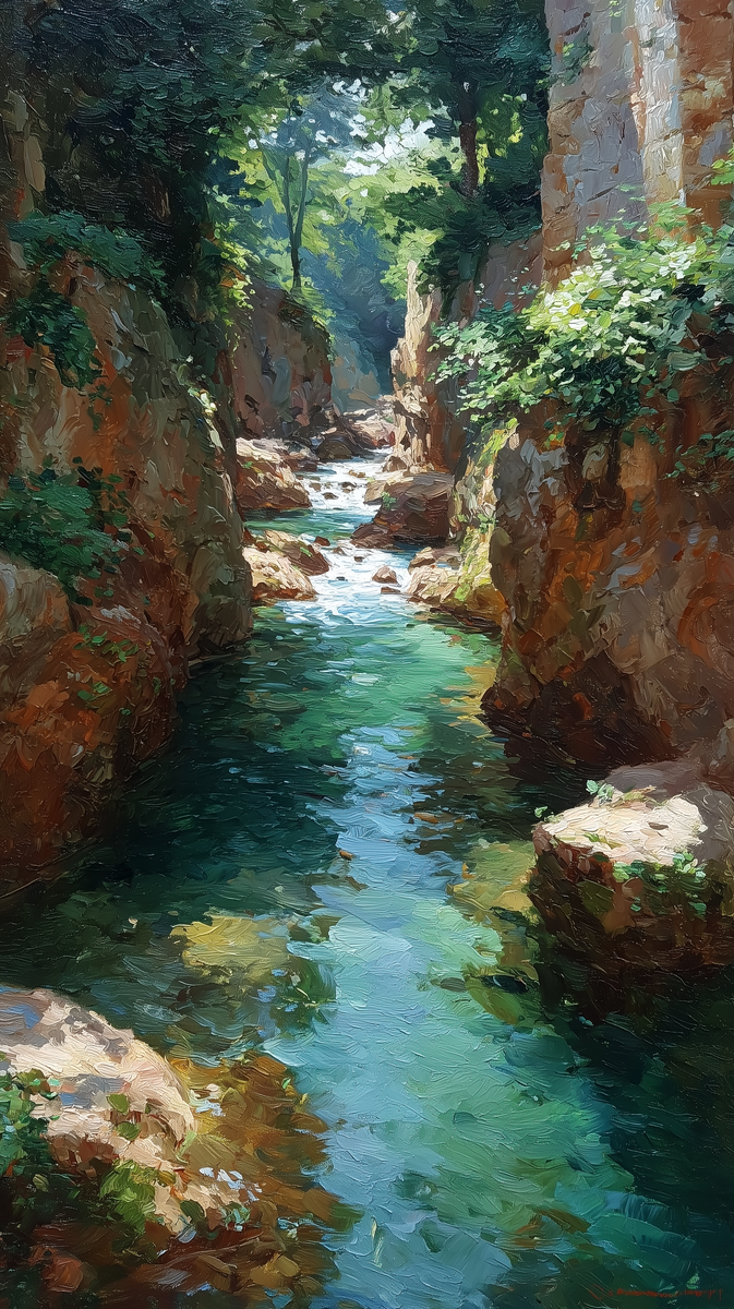 Узкий горный поток