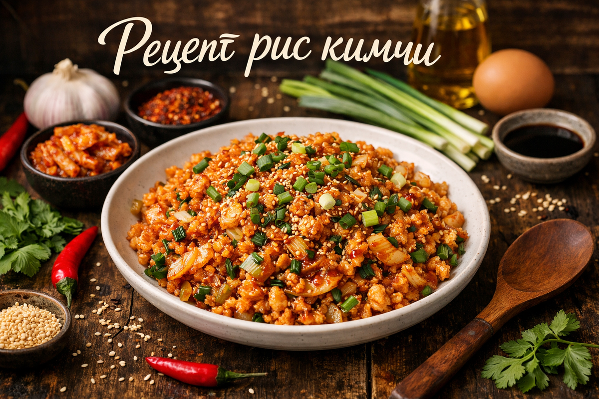 Жареный рис с кимчи 