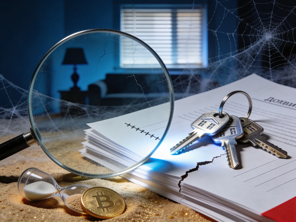 Ключи от квартиры, лупа, песочные часы и стопка бумаг. Подпишете — и станете обладателем крупной суммы. Или потеряете обладателя квартиры. Всё зависит от того, насколько хорошо вы умеете читать между строк. Особенно тех, что написаны самым мелким шрифтом.