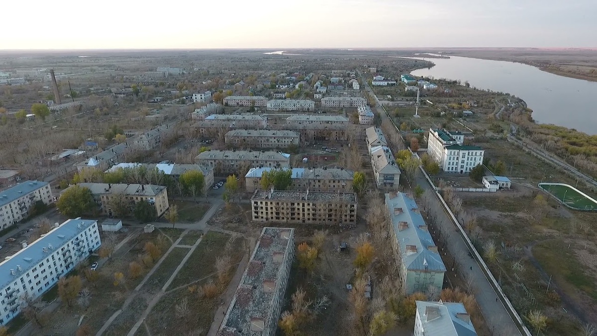 Панорама города Курчатов с высоты птичьего полёта