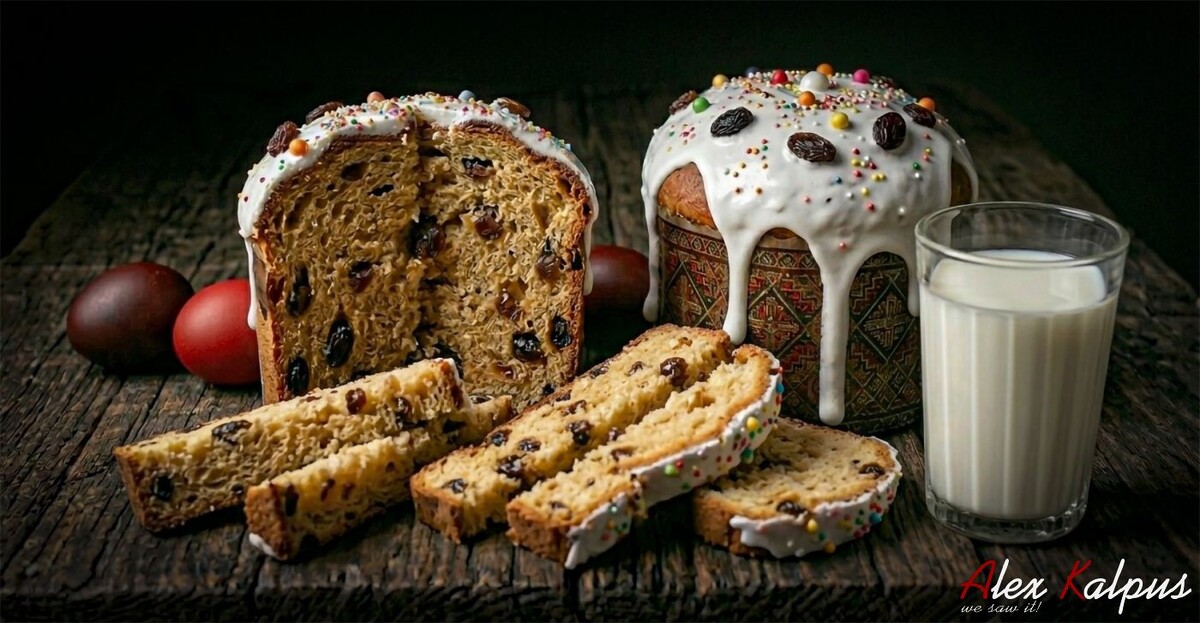 Паски (куличи) с черным изюмом, кардамоном, орехом, сушеным кизилом. Как испечь паску или как ее пекут в Грузии. 