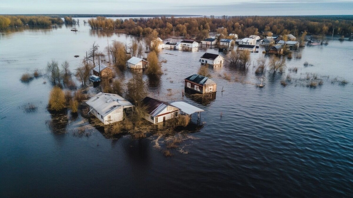    В пик половодья вода в реке Ишим может превысить нормативные отметки на 1,5-2 метра   Изображение Midjourney