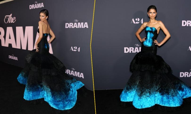    Источник: Getty Images | На премьере фильма «Драма» в Нью-Йорке Зендая появилась в эффектном платье Schiaparelli