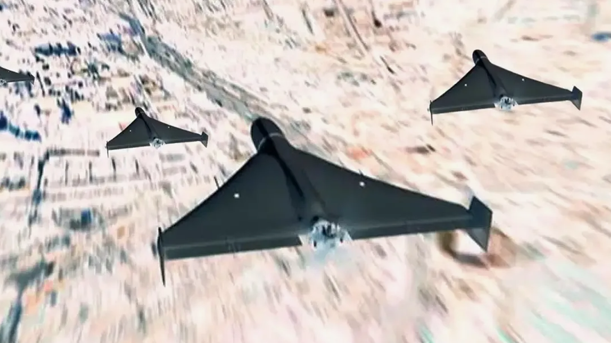 «Герань-2» (модификация иранского Shahed-136). Иллюстрация для статьи "«Герань»Новая «Герань» не камикадзе: теперь это дрон-охотник за радарами ПВО. Как это работает?".