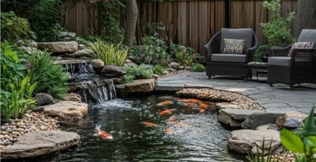 Водоем в природном стиле.