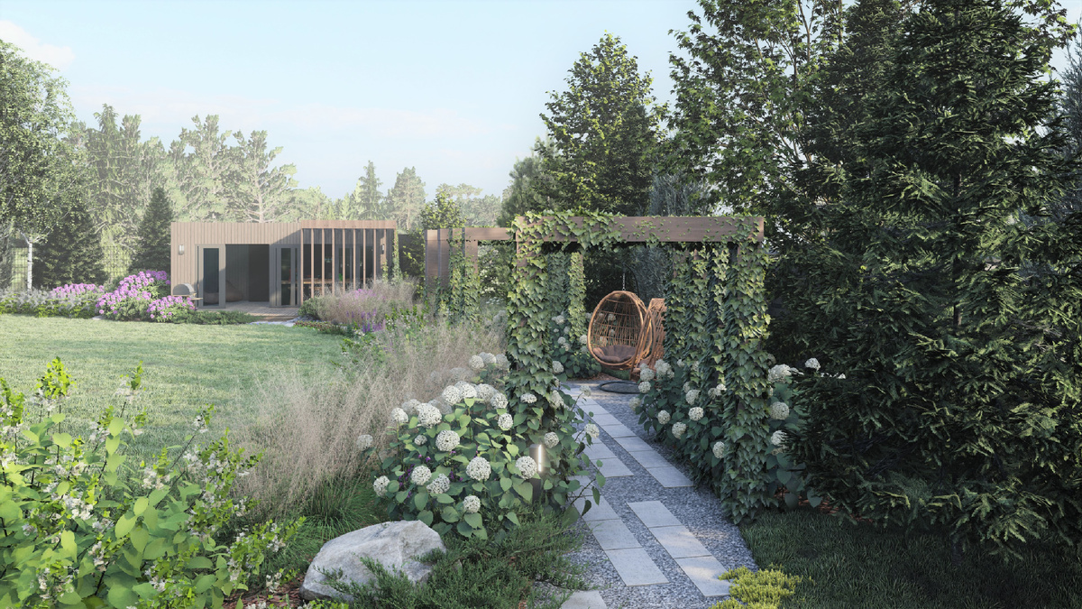 Визуализация к проекту мастерской художественных садов Imaginary Garden