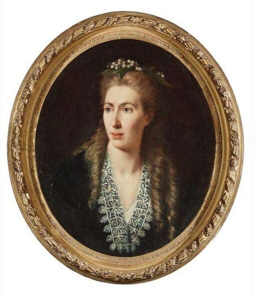 Неизвестный художник. Портрет неизвестной с ландышами в прическе, конец 1850-х - 1860-е гг. «Усадьба Останкино». 