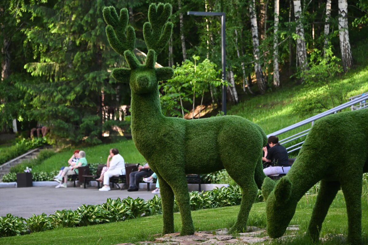     Отдыхающие на территории санатория "Россия" в городе Белокуриха Алтайского края. © РИА Новости. Владимир Федоренко