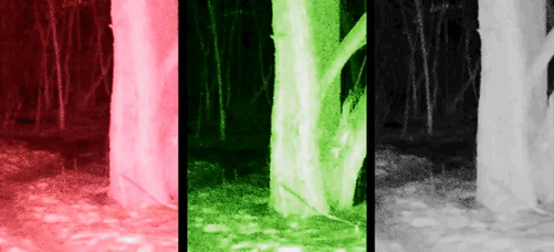 Режим работы с ИК-подсветкой в трех оттенках