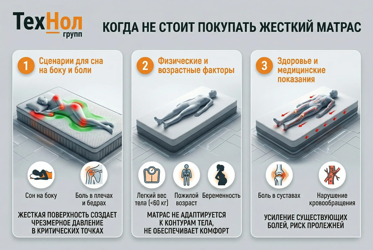 Противопоказания жестких матрасов