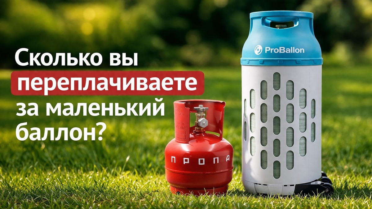 Многие привыкли покупать маленькие баллончики на 5 литров. Кажется, что они дёшевы, удобны и не занимают места. Но давайте посчитаем, что выгоднее на самом деле: возить каждый раз маленький баллон или один раз купить большой и забыть о проблеме.