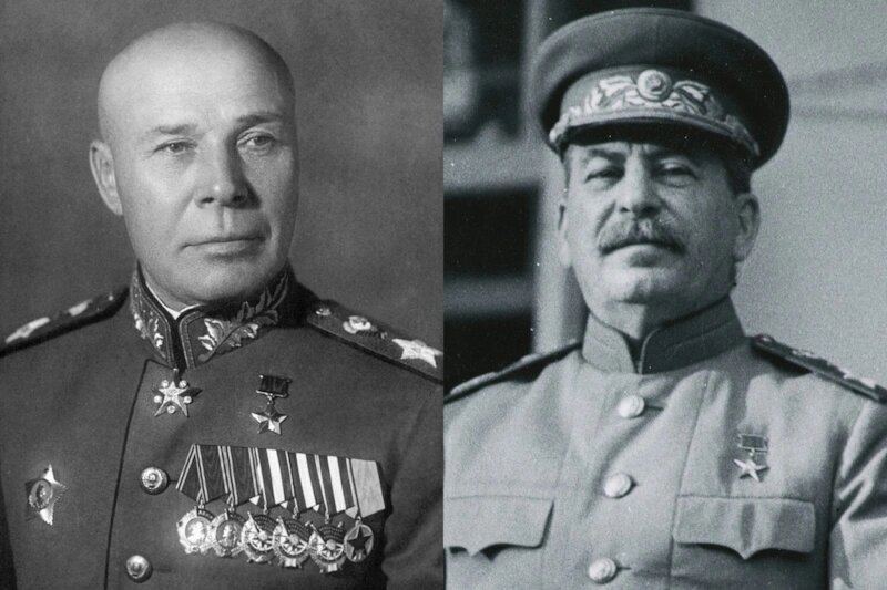 Семён Тимошенко и Иосиф Сталин