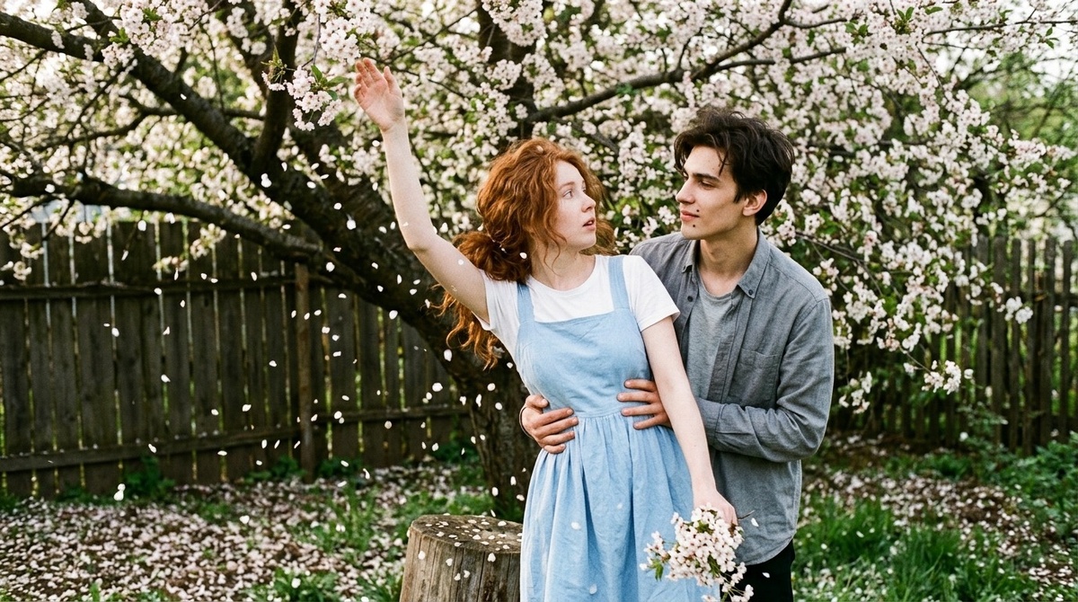 Хотела сломать веточку вишни