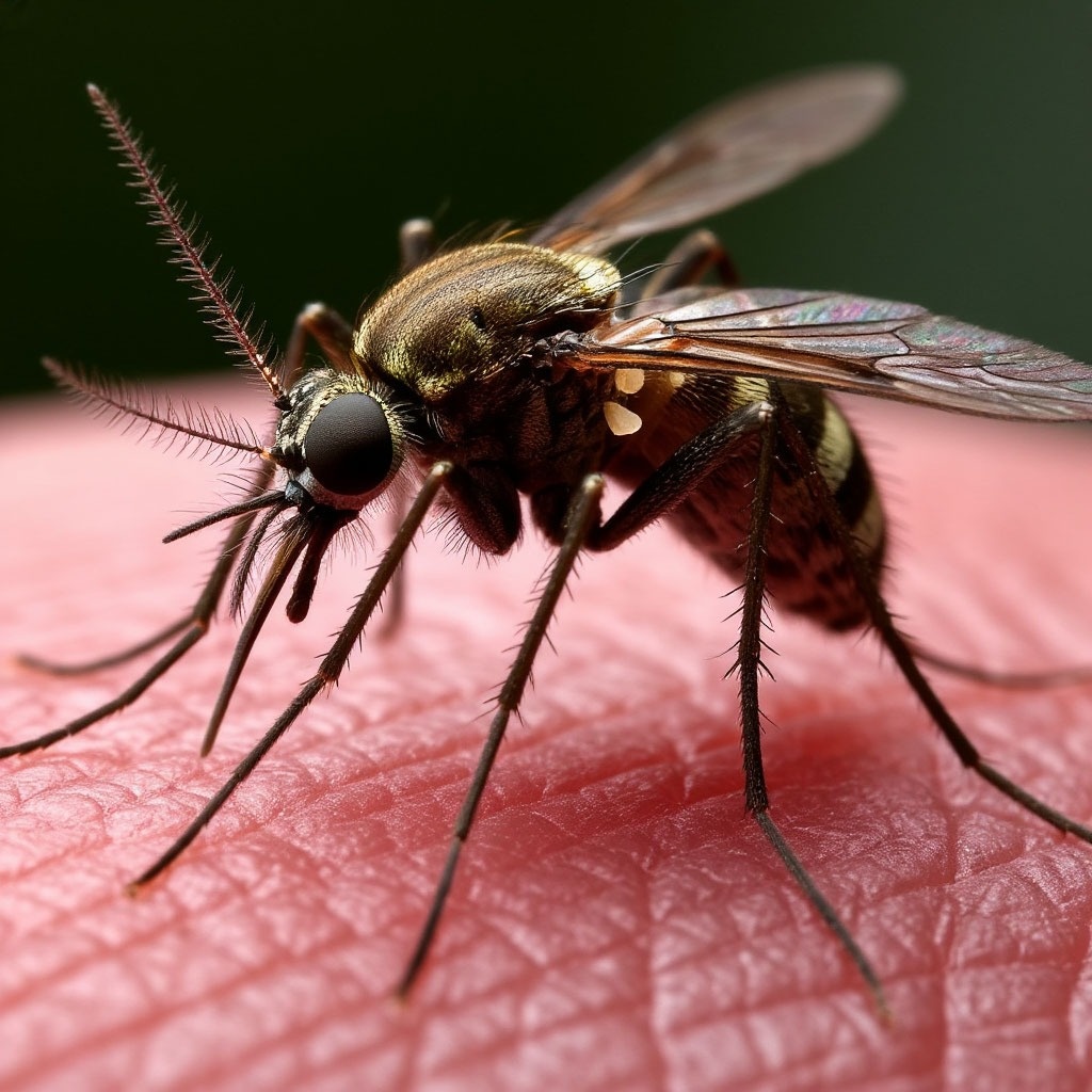 Комар кусает человека. Нейросетевая генерация