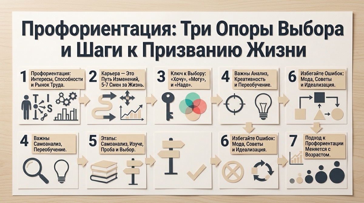 Профориентация: три кита выбора и шаги к делу жизни  📷

