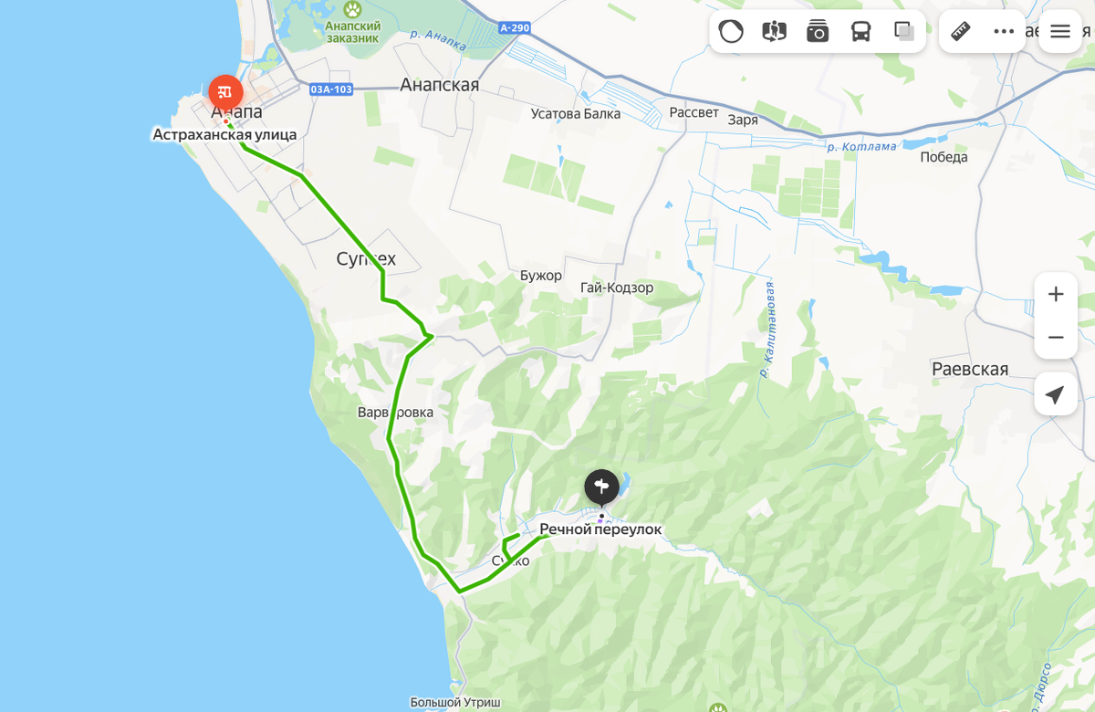 Весь маршрут автобса.