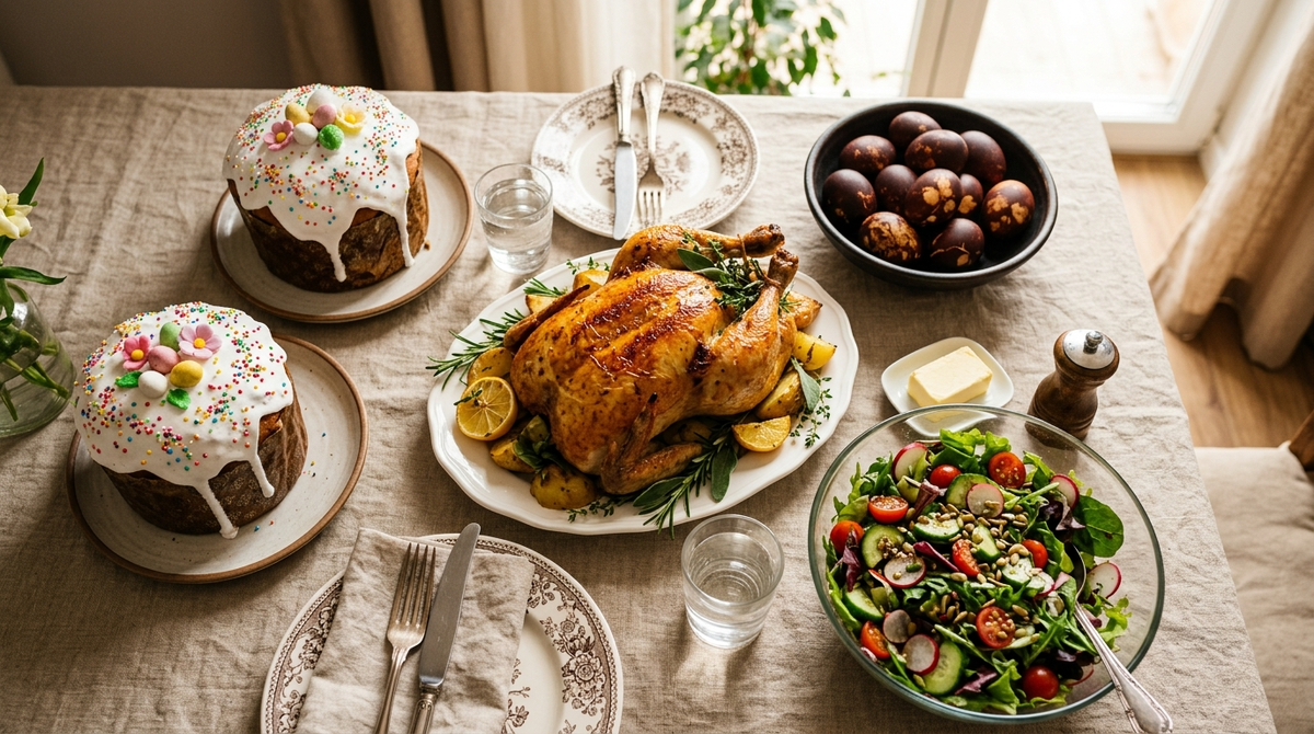 1 000 ₽ на всю Пасху. Кулич, яйца, мясо, салат — и ни копейки стыда