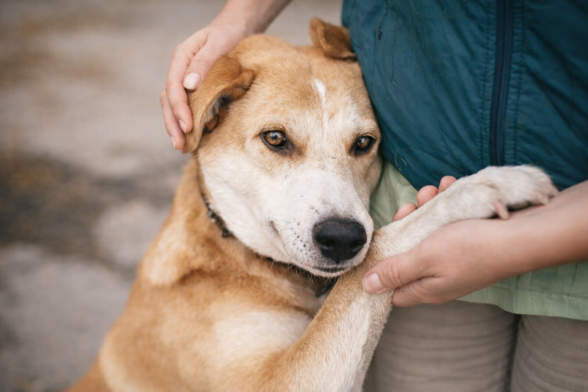 Собака с хозяином 