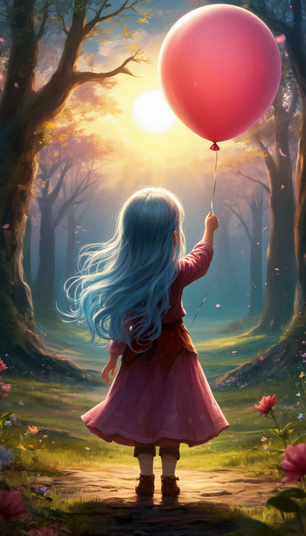 Дитя Света  с шариком. Изображение создано в нейросети "Шедеврум".