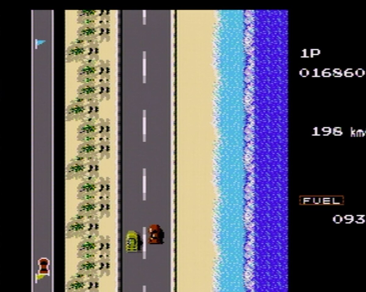 Road Fighter Dendy третий уровень