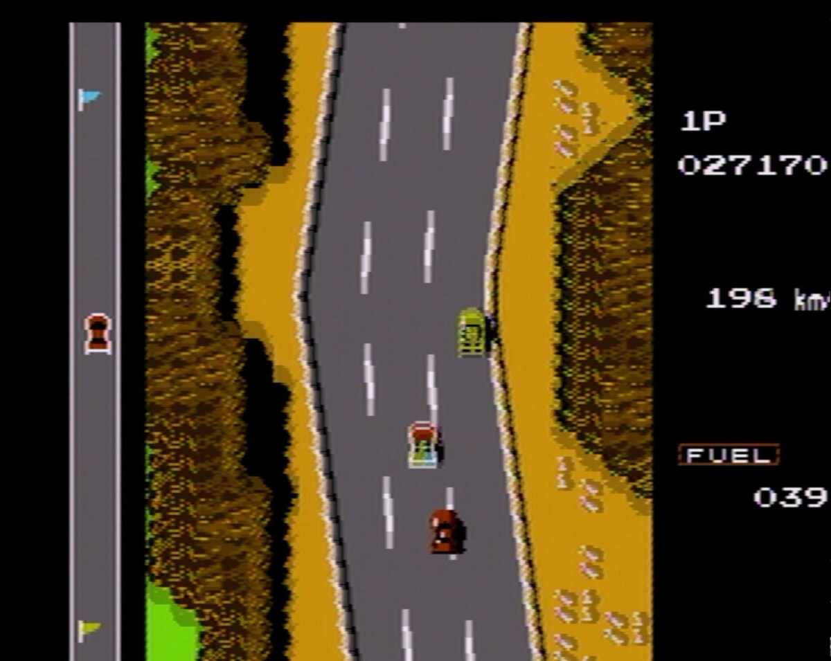 Road Fighter Dendy четвертый уровень