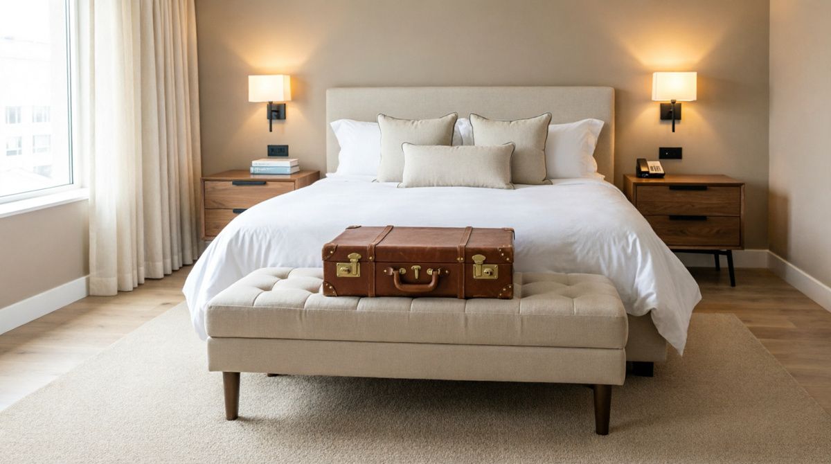 Правильно подобранная банкетка работает как многофункциональная зона: место для сидения, подставка, акцент в пространстве.