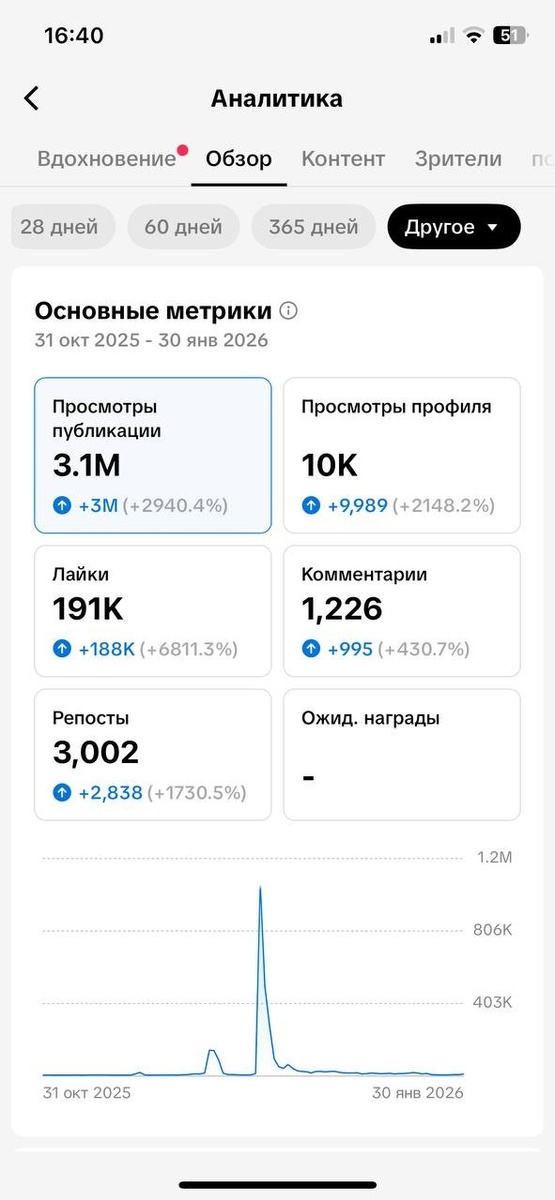 Стастика из TikTok