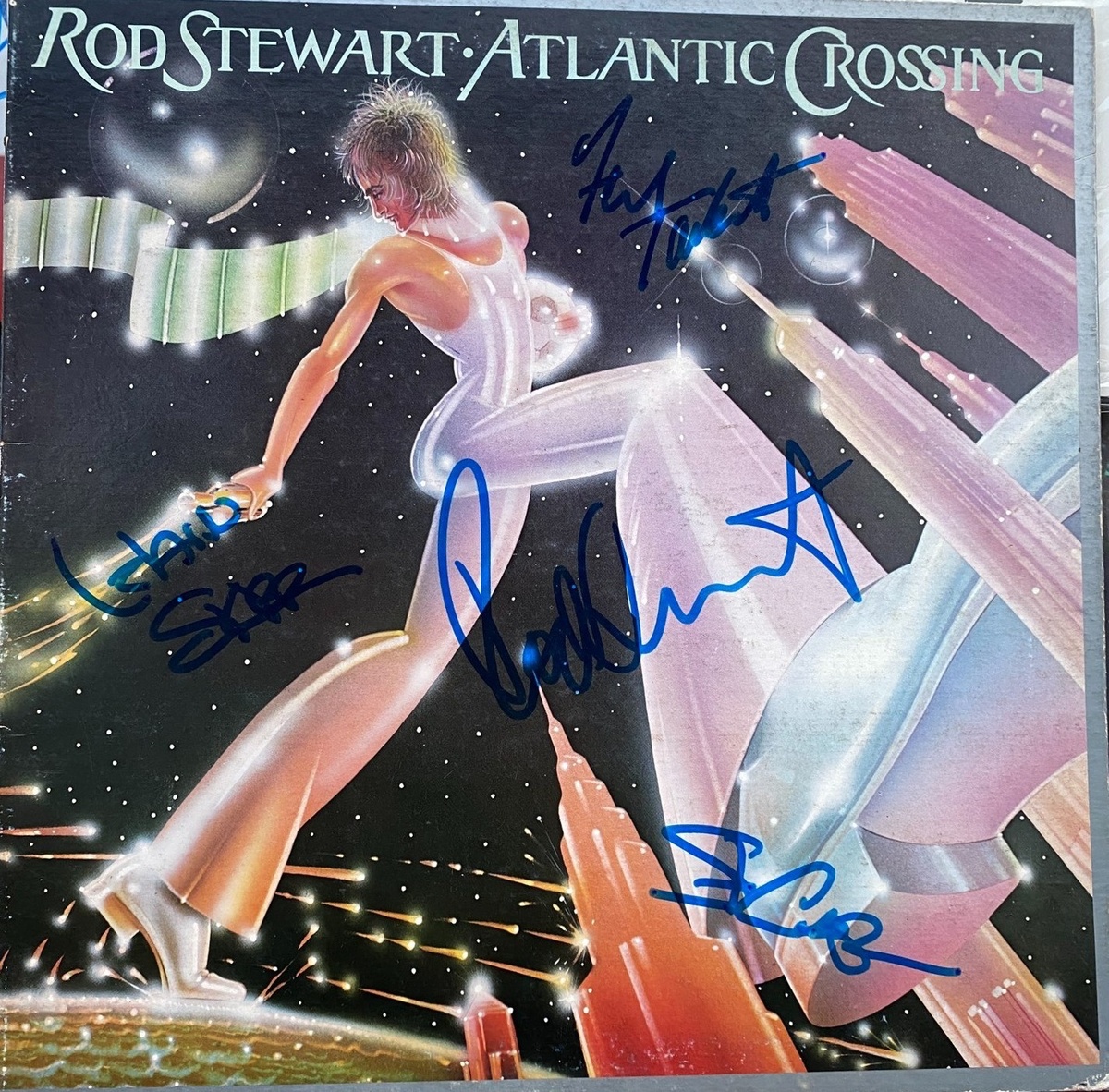 Rod Stewart "Atlantic Crossing" LP, signed