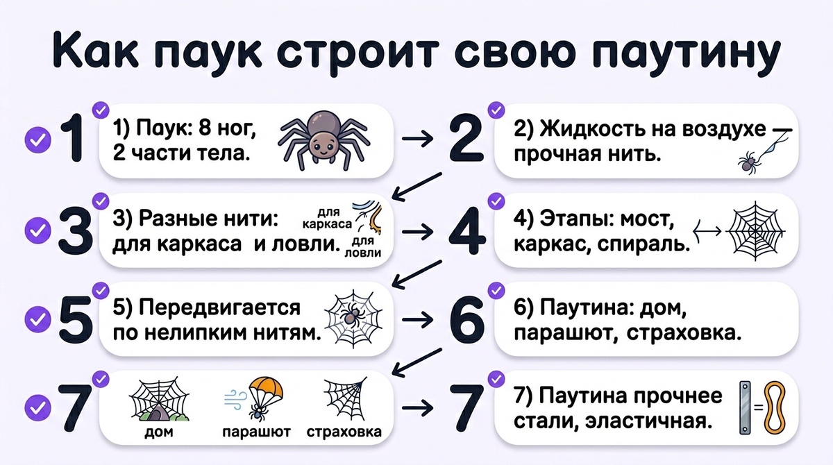 Как паук строит свою паутину  📷
