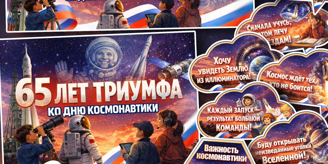 Бесплатные материалы к «Разговоры о Важном» на 6 апреля «65 лет триумфа. Ко Дню космонавтики»