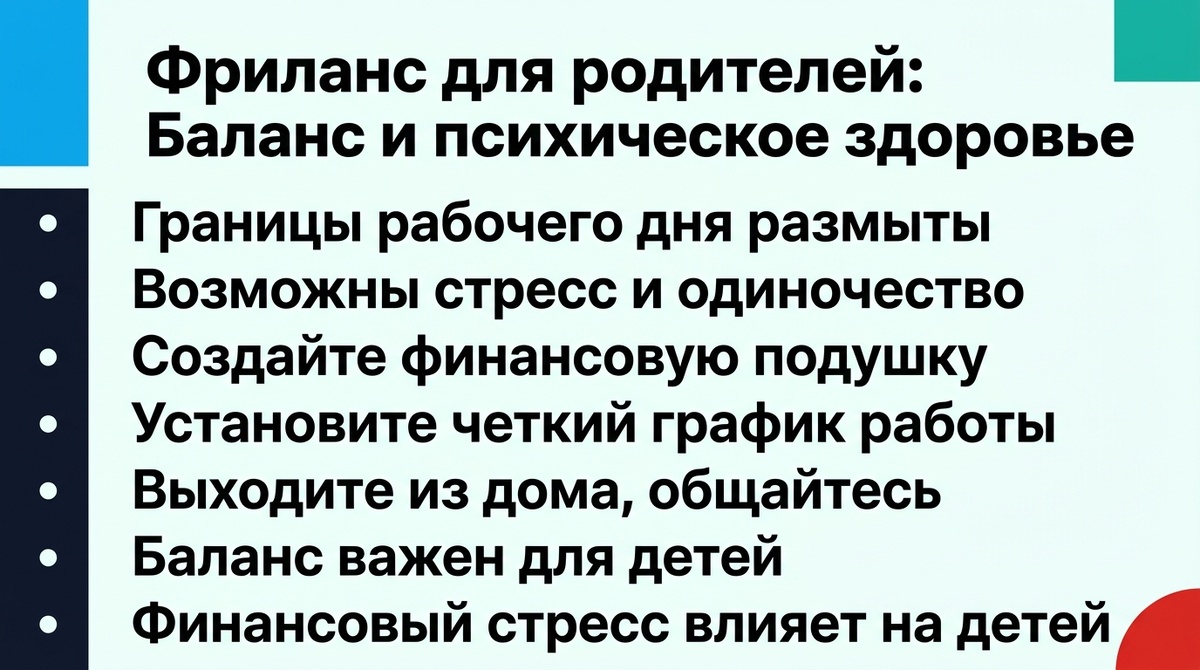 Фриланс для родителей: баланс и психическое здоровье  📷
