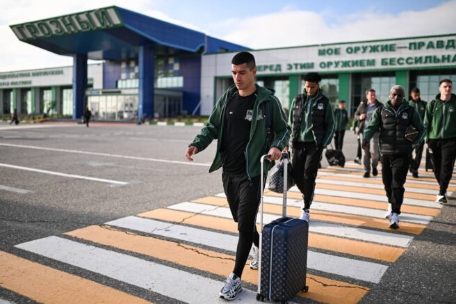    Прибытие команды ФК «Краснодар» в Грозный. Фото: t.me/fckrasnodar