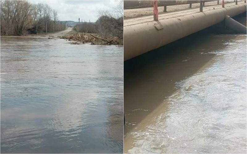    Как сегодня выглядят мосты в Бузулуке? Один из них затоплен, а второй находится от воды на расстоянии 10 см