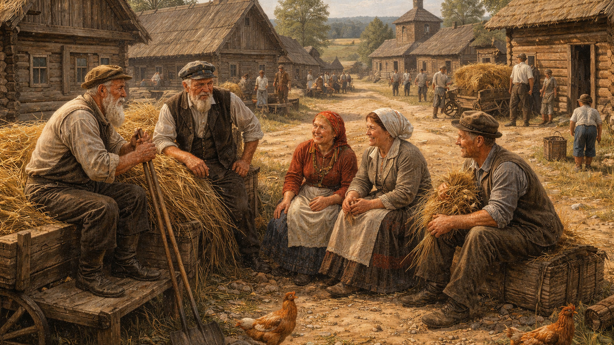 AI-иллюстрация: жизнь в деревне.